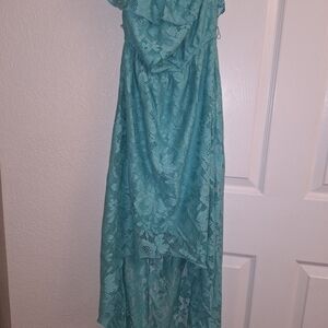 Elegant Teal Lace Dress